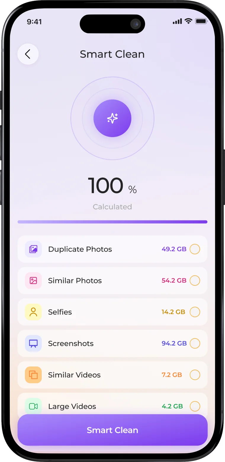 Smart Clean scanning categories