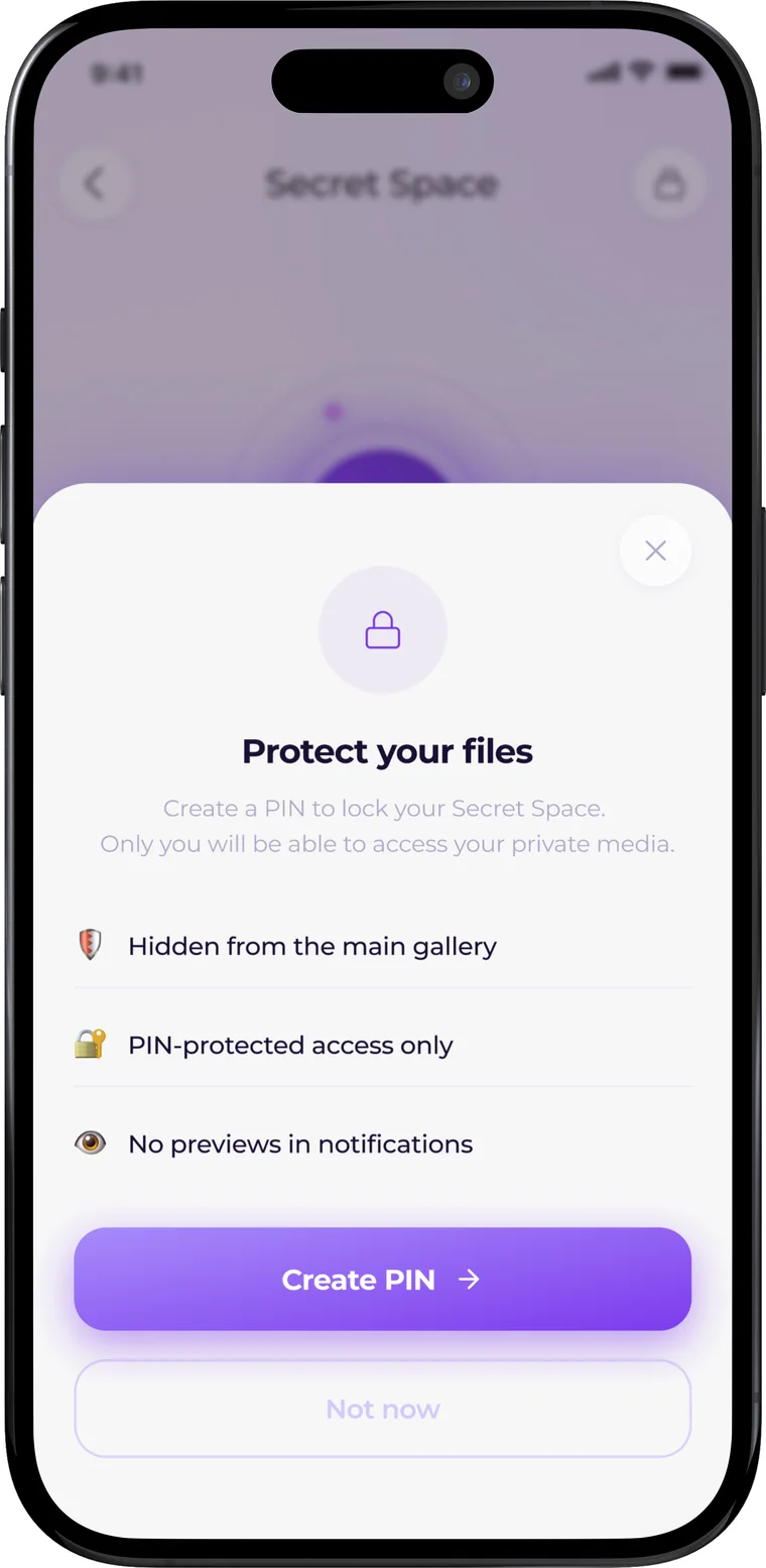Secret Space PIN protection